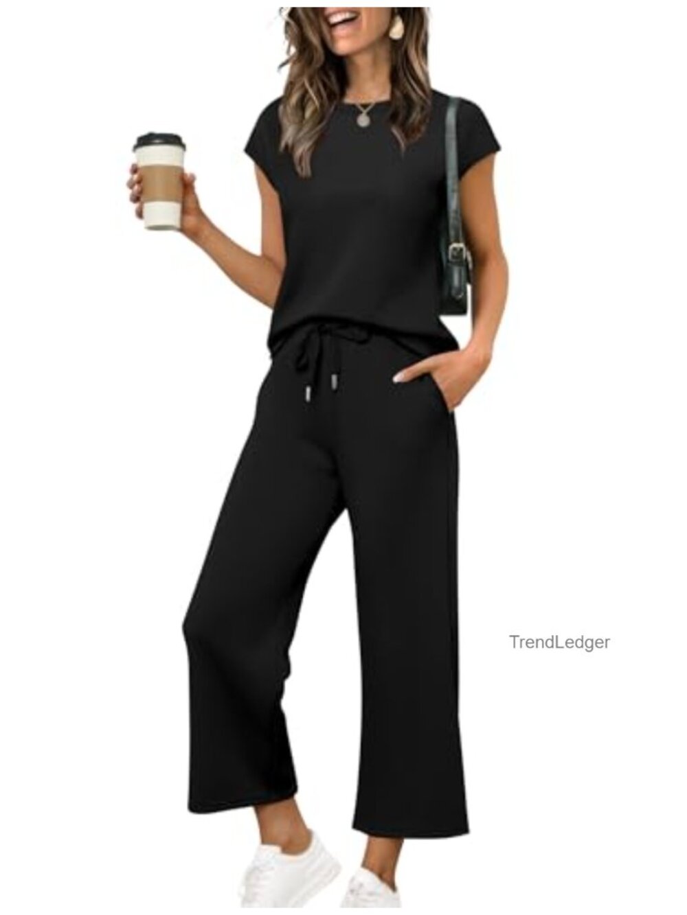 Two Piece Set Cap Sleeve Tops Lounge Matching Pant Set Vacation Outfit